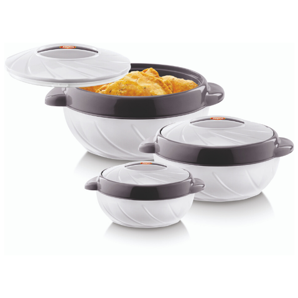 Jayco Delta Insulated Serving Casserole Set Of 3 - Grey